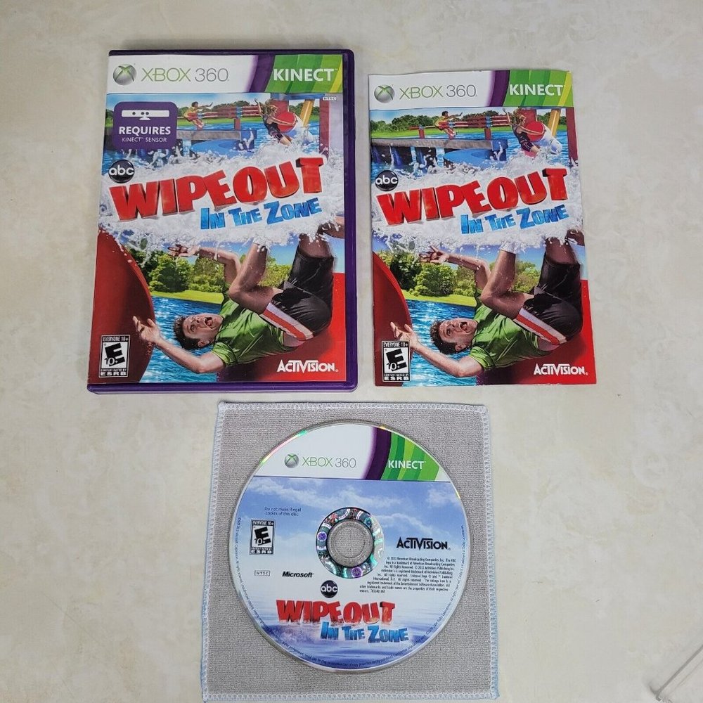 Wipeout: In the Zone & Kinect Adventures (Microsoft Xbox 360) Complete w/ Manual